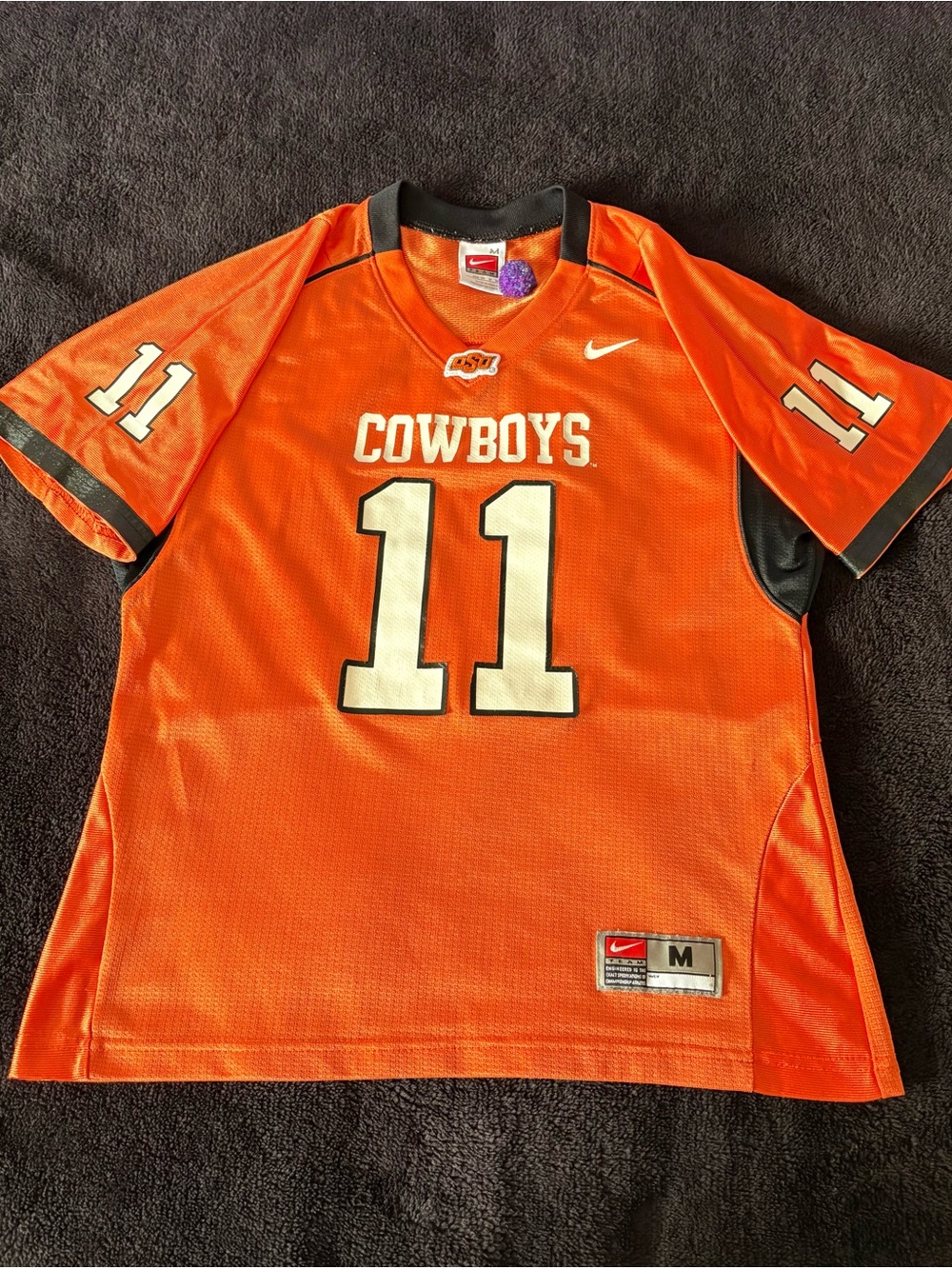 Oklahoma State Cowboys x Nike Team  #11 Y2K orange jersey youth medium